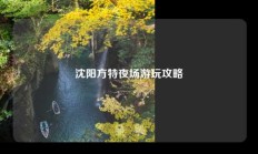 沈阳方特夜场游玩攻略