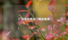 广安旅游景点门票价格表
