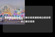 濮阳周边旅游景点门票价格表濮阳周边旅游景点门票价格表