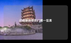 云南旅游景区门票一览表