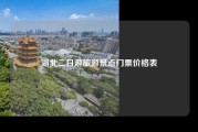 湖北二日游旅游景点门票价格表
