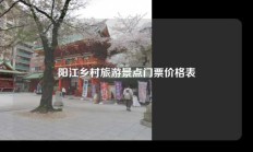 阳江乡村旅游景点门票价格表