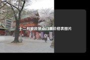 十二月旅游景点门票价格表图片