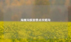 海螺沟旅游景点攻略沟