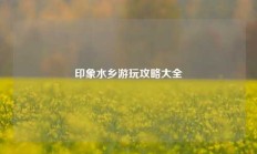 印象水乡游玩攻略大全