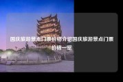 国庆旅游景点门票价格介绍国庆旅游景点门票价格一览