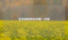 北京胡同游玩攻略一日游