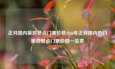 正月国内旅游景点门票价格2023年正月国内热门旅游景点门票价格一览表