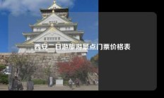 西安二日游旅游景点门票价格表