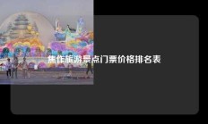 焦作旅游景点门票价格排名表