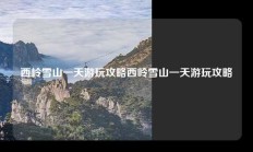 西岭雪山一天游玩攻略西岭雪山一天游玩攻略