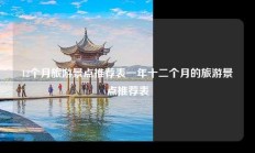 12个月旅游景点推荐表一年十二个月的旅游景点推荐表