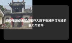 西安旅游必去景点推荐大唐不夜城探寻古城的魅力与繁华