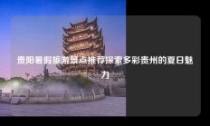 贵阳暑假旅游景点推荐探索多彩贵州的夏日魅力