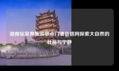 湖南张家界旅游景点门票价格网探索大自然的壮丽与宁静
