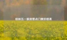 桂林五一旅游景点门票价格表