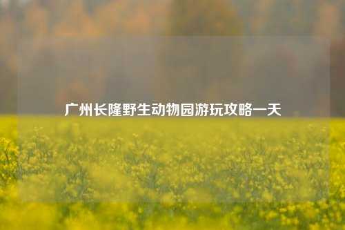 广州长隆野生动物园游玩攻略一天