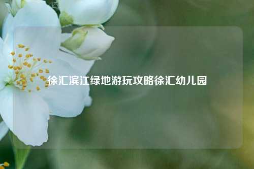 徐汇滨江绿地游玩攻略徐汇幼儿园