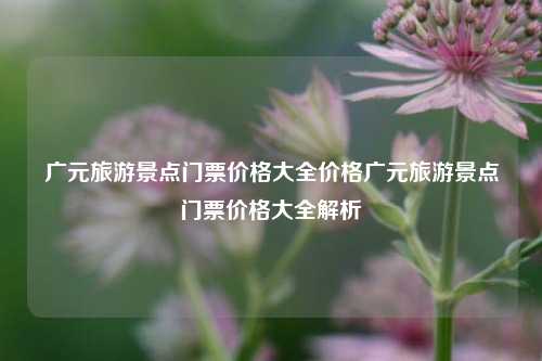 广元旅游景点门票价格大全价格广元旅游景点门票价格大全解析