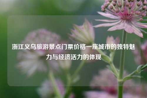 浙江义乌旅游景点门票价格一座城市的独特魅力与经济活力的体现